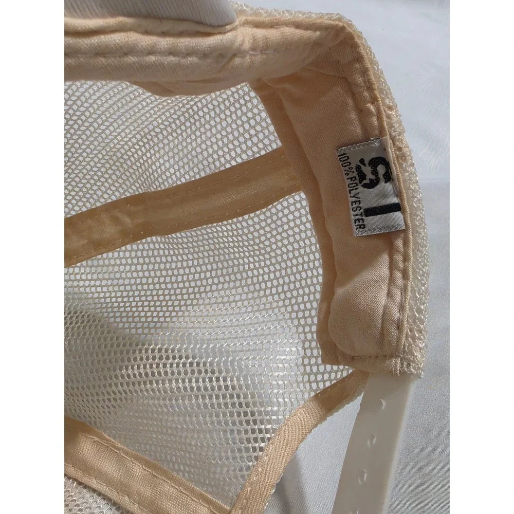 Vintage Riverbus Camden Philadelphia‎ Trucker Hat Snapback Cream Mesh Cap
